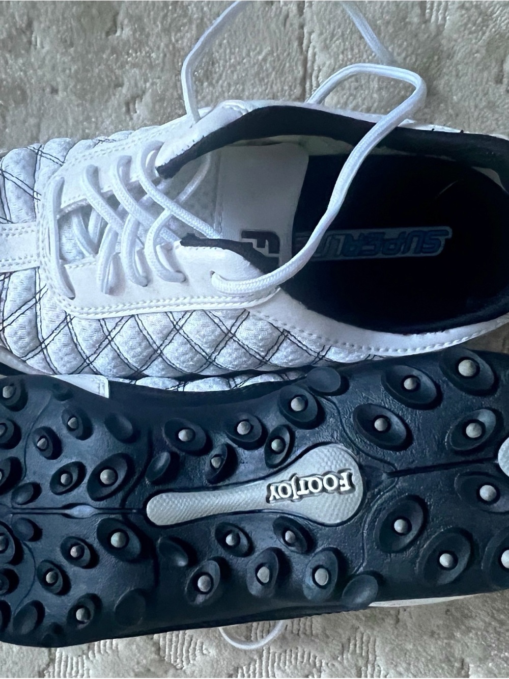 FootJoy White Quilted Golf Shoes with Black Outsole